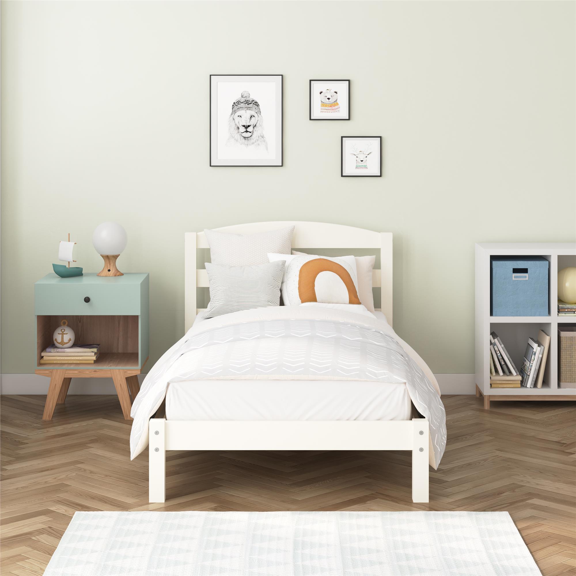 Better Homes & Gardens Leighton Kids Twin Size Bed, Wood Platform Bed Frame, Off-White - image 2 of 10