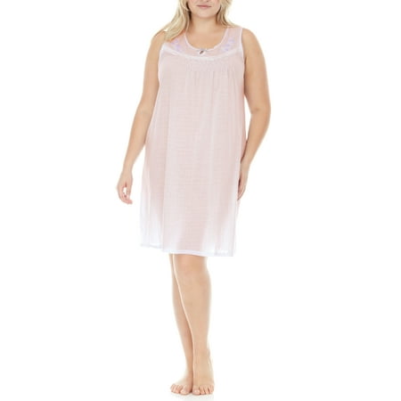 

EZI Women s Cotton-rich Sleeveless Nightgown