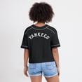 thumbnail image 5 of Women's Fanatics Black New York Yankees Oversized Champ Game Cropped V-Neck T-Shirt, 5 of 5