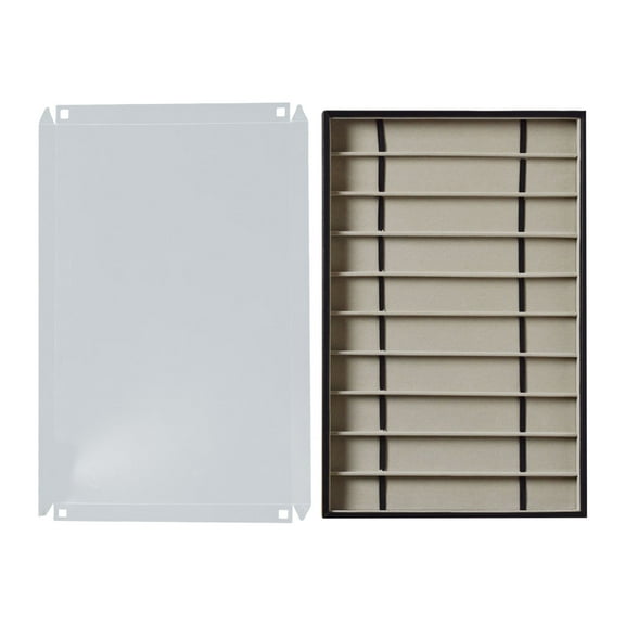 lixuesong 10 Grids Watch Band Storage Tray With Clear Lid For Bracelets Necklaces Jewelry Organiser PU Leather Display Case