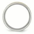 thumbnail image 3 of Stainless Steel Grooved Yellow IP-plated Mens 8mm Brushed Band, 3 of 11