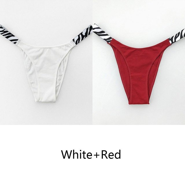 Puimentiua-Tanga Sexy de cintura baja para mujer, bragas de Bikini de leopardo, Tangas cómodas, íntimas, 2023, 2 uds./Set