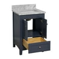 thumbnail image 5 of KBC Abbey 24" Solid Wood Bathroom Vanity w/ Carrara Stone in Marine Gray, 5 of 7