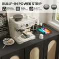 thumbnail image 3 of Yiwa Sideboard Buffet Cabinet, 4 Rattan Doors Accent Storage Cabinet, Console Table Coffee Bar with Power Outlet, Adjustable Shelves for Dining Room, Kitchen, Hallway, Living Room, 3 of 8