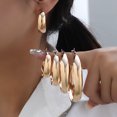 thumbnail image 4 of Pendientes de círculo grande que combinan con todo, pendientes de metal, tendencia de moda, pendientes de círculo grande, pendientes de traje, 4 of 6