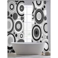 thumbnail image 5 of White Black Sheer Curtains 2 Panels Set Abstract Grey Black White Circles Grey Texture Sheer Window Curtains Light Filtering Rod Pocket Voile Drapes for Bedroom Living Room 52"X84", 5 of 8