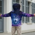 thumbnail image 5 of Chririnla Artist Galaxy Wolf Lightweight Zip Up Hoodie for Boys Girls Long Sleeve with Pockets Comfy Casual Fall Outerwear ​​Size 14-16​​, 5 of 7