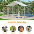 thumbnail image 2 of LZBEITEM 7.5 x 7.5ft ( 90" x 90" x 65" ) Large Outdoor Dog Run Kennel, Heavy Duty Dog Pets Cage Galvanized Steel Dog Fence Dog Enclosure Playpen with Waterproof Cover, 2 of 7