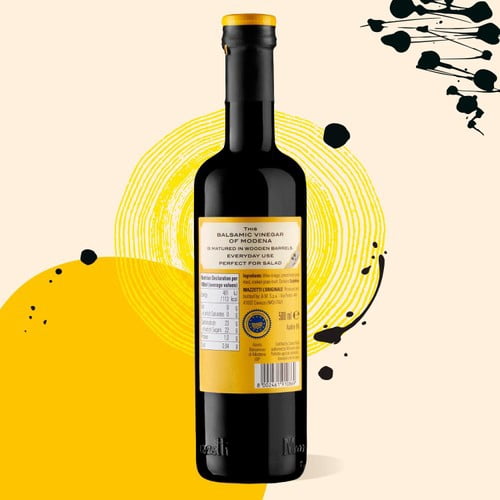 Mazzetti Balsamic Vinegar Yellow Label 2 leaf 500ml, British Import (Pack of 2)