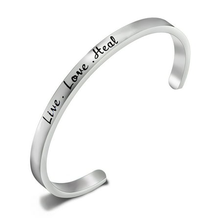 Nurse Gift Live Love Heal Bracelet Cuff Bracelet RN Jewelry Gift for Nursing Graduation