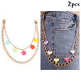 thumbnail image 2 of OUSITAID Jeans Chain Heart Flower 2PCS 2 Layers Punk Metal Wallet Chain Trousers Chain, 2 of 10