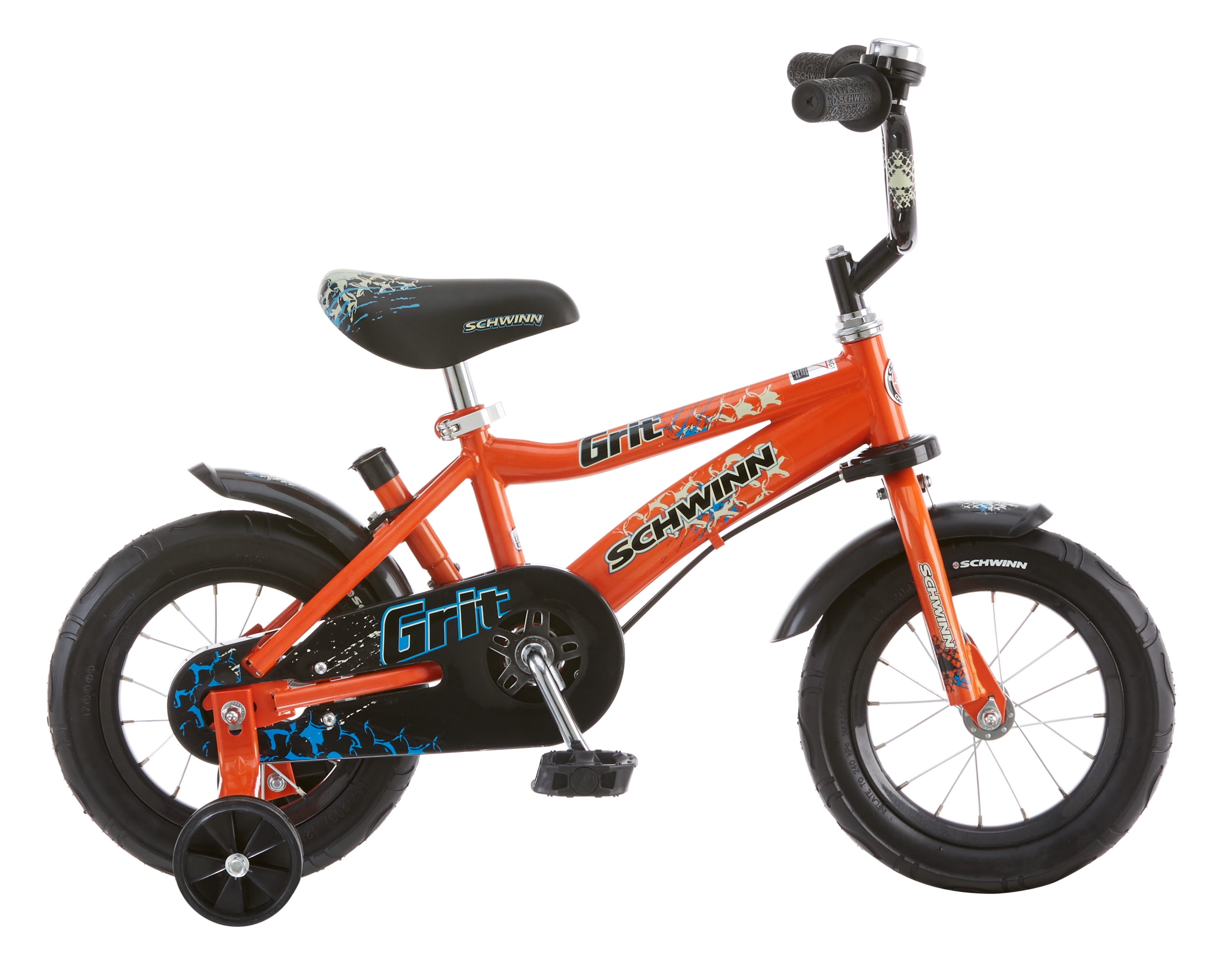 12" Schwinn Orange Grit Boys' Bike with Removable Push Ha W 