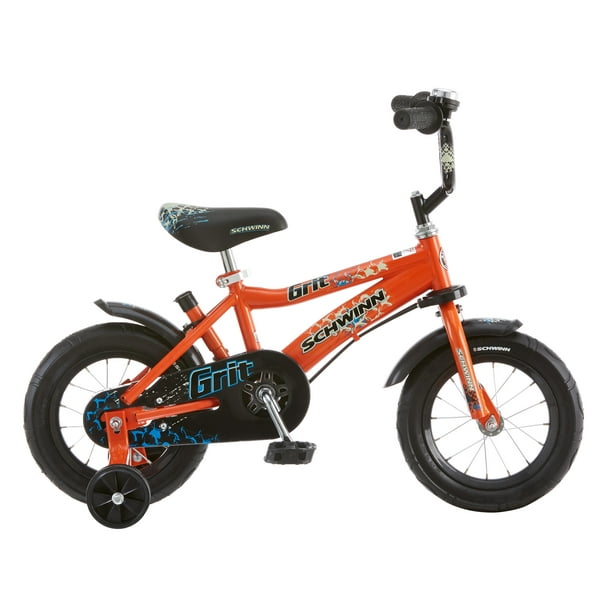 12" Schwinn Orange Grit Boys' Bike with Removable Push