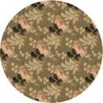 thumbnail image 1 of Ahgly Company Indoor Round Patterned Red Dirt Brown Area Rugs, 3' Round, 1 of 6