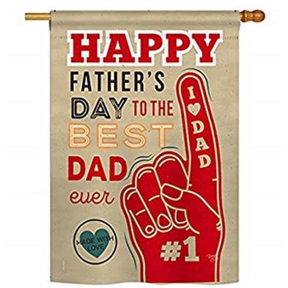 Breeze Decor BD-FD-H-115134-IP-BO-D-US18-BD 28 x 40 in. Best Dad Ever Summer Fathers Day Impressions Decorative Vertical Double Sided House Flag