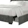 thumbnail image 5 of Castle Place Corduroy Velvet Full Platform Bed With Storage, Grey, 5 of 11