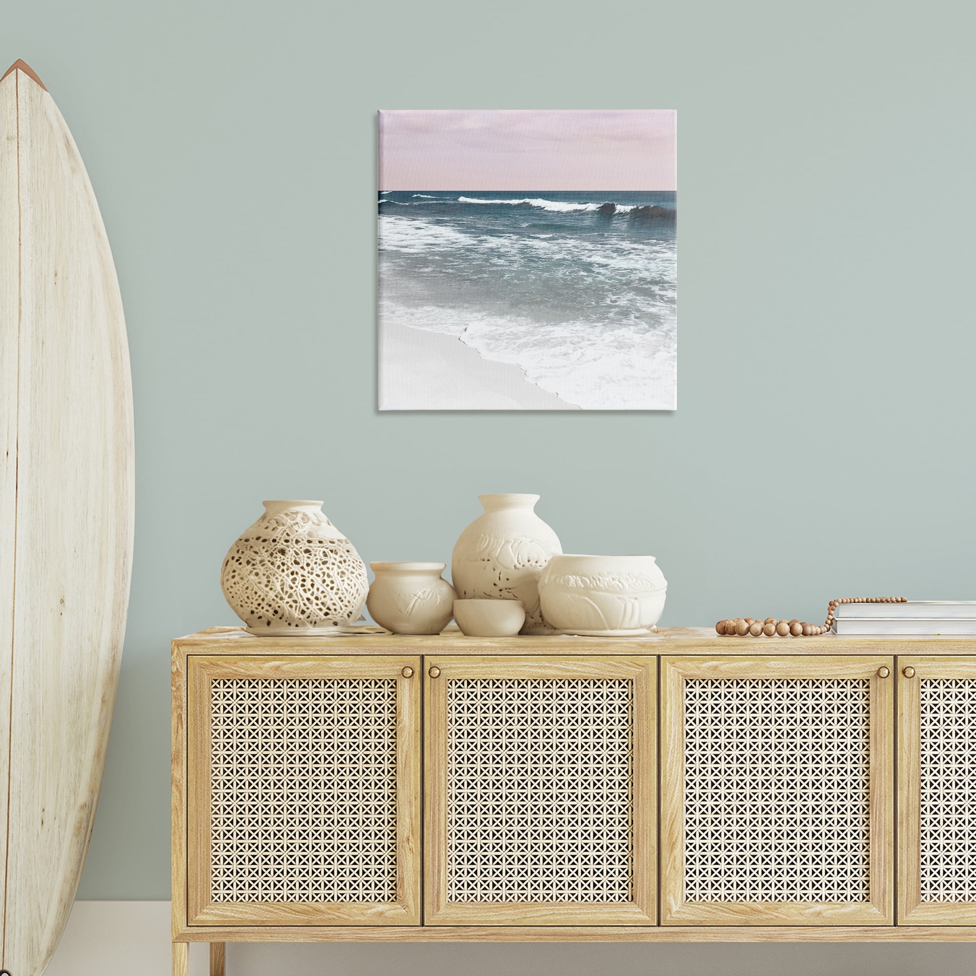 Stupell Industries Rolling Waves Seascape Nautical & Beach Photography Wrapped Canvas Art Print Wall Art, 30 x 30