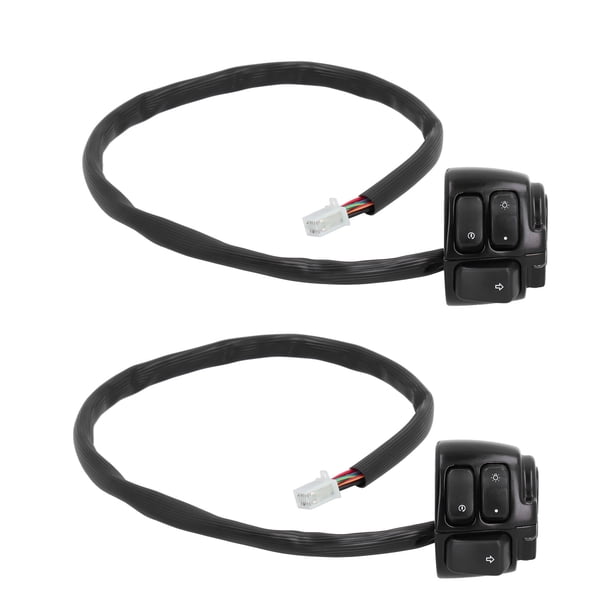 2 uds 1 pulgada interruptor de manillar de motocicleta faro bocina de señal de giro botón de Control de engranaje UniversalNegro