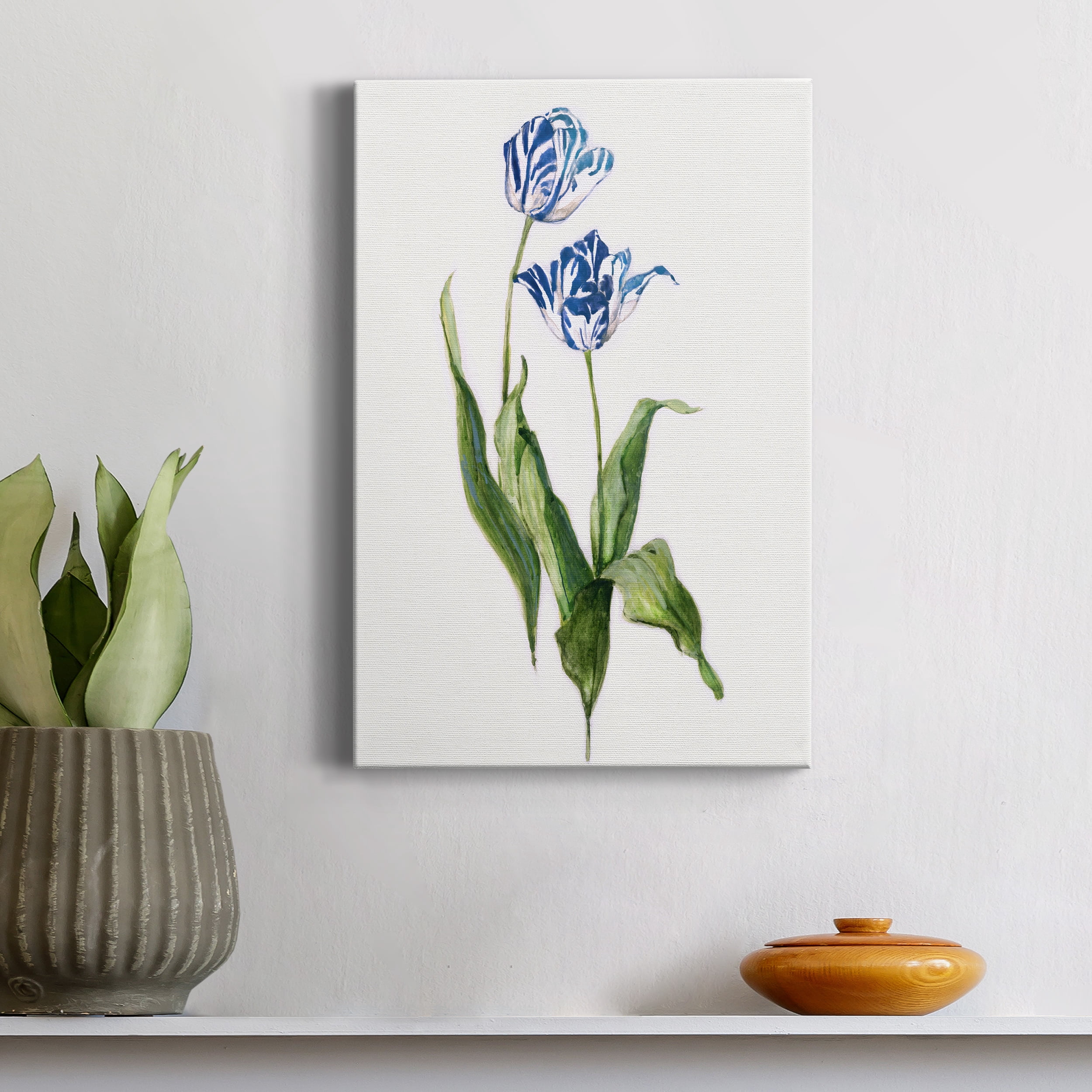 Blue Lively Botanical II Premium Gallery Wrapped Canvas - Ready to Hang - 32 x 48