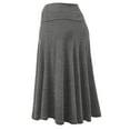 thumbnail image 3 of vigerkar Women's Basic Versatile Stretchy Flared Casual Midi Skater Skirt Grey, M, 3 of 5