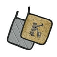 thumbnail image 2 of Letter K Musical Instrument Alphabet Pair of Pot Holders, 2 of 2