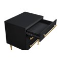 thumbnail image 2 of Bellanova Table de Chevet Noire avec Accents Dorés, 2 of 3