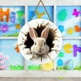 thumbnail image 2 of Easter Bunny Rabbit Hole Door Sign Rustic Wooden Easter Decor for Festive Home & Party Entrance 30x30cm 2, 2 of 5