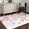 thumbnail image 3 of 3'x5' Area Rugs, Pink Leaves Indoor Outdoor Area Rug for Living Room Bedroom, Summer Botanical Washable Bathroom Rugs Kitchen Floor Carpet Mats Home Decor Aesthetic, 3 of 8