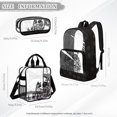 thumbnail image 4 of Xoenoiee Cat Peony Flower Print 3 In 1 Set Clear Backpack for Girls, 17" Heavy Duty PVC See Through Bookbag, Stadium Approved Transparent School Bags Travel Daypack for Elementary Preschool, 4 of 5