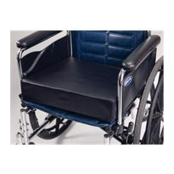 Secure Safety Solutions High Density Wedge Wheelchair Seat Cushion with Safety Strap - 18"x16"x4" - Pressure Reducing Inner Foam Core Support with Non Slip Cover to Prevent Forward Sliding