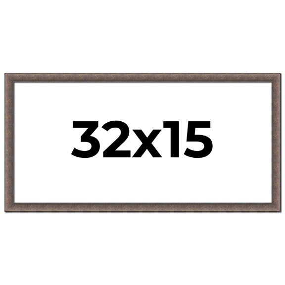 32x15 Frame Silver Real Wood Picture Frame Width 1.25 Inches | Interior Frame Depth 0.5 Inches |