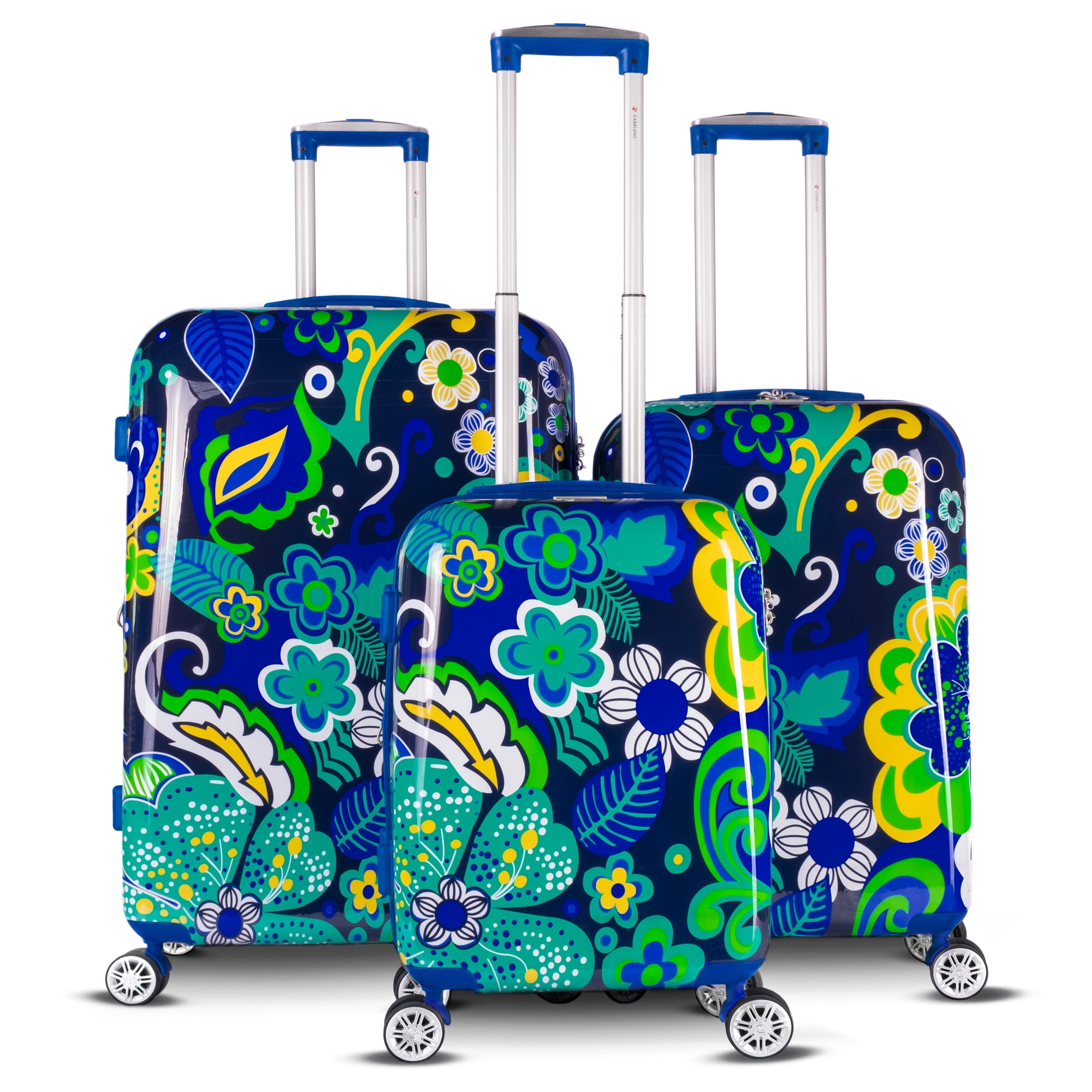 Gabbiano Floral Collection 3Piece Hardside Spinner Luggage Set