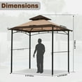 thumbnail image 2 of MASTERCANOPY 8 x 5ft Outdoor BBQ Grill Gazebo with LED Lights and Shelves, Brown Khaki Two-Tone, 2 of 6