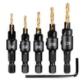 thumbnail image 3 of RYDCOT Hexagonal Shank Countersunk Drill Bit, #5,#6,#8,#10,#12 Drill Bit Set for Woodworking Carpenter Tools Accessories (1 set of 5pcs drill bits), 3 of 3