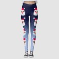 thumbnail image 2 of Leggings deportivos Gibobby estampados navideños de moda informal para mujer Azul S, 2 of 5