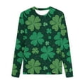 thumbnail image 3 of Blusas y camisas de manga larga con cuello redondo y estampado de San Patricio para niños, blusa informal de manga larga con cuello redondo, blusa de poliéster para niñas, 3 of 4
