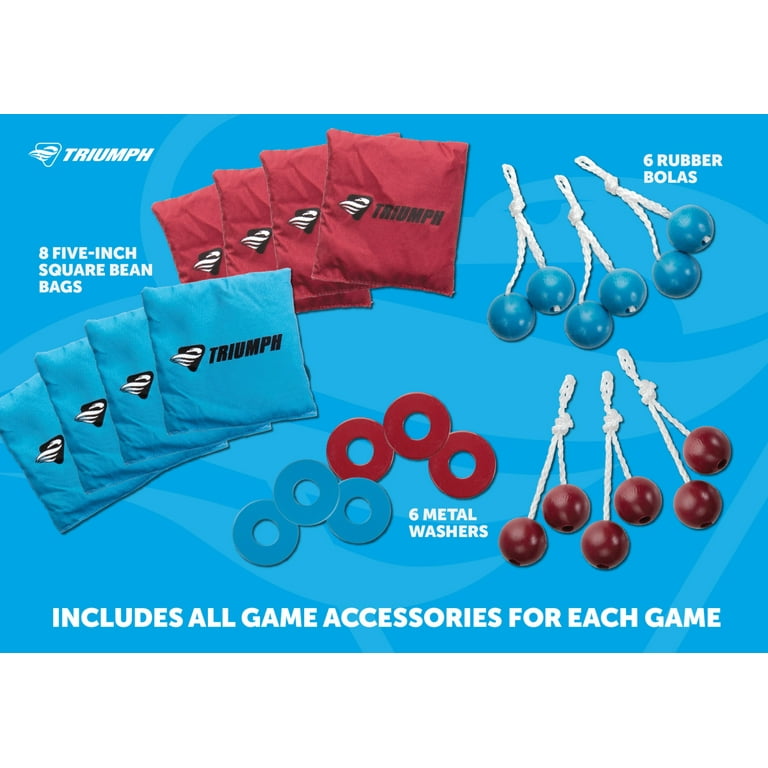 Triumph Sports Trio Toss Deluxe - 3-in-1 Ladder Toss, Washer Toss
