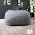 thumbnail image 3 of Big Joe Fuf 7Ft Giant Foam Bean Bag Chair, Oversized Couch with Removable Cover for Kids, Teens, Adults, Fog Lenox, Durable Woven Polyester, 7 Foot, 3 of 7