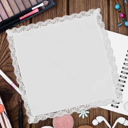 WHAMVOX 12PCS Absorbent Cotton Handkerchiefs for Ladies Square Handkerchiefs with Lace Edges for Weddings Vintage Handkerchiefs Exquisite Handkerchiefs