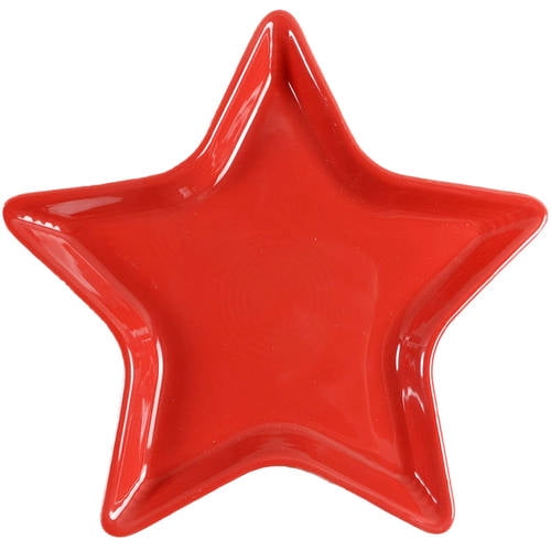 Open Box Homer Laughlin Fiesta Scarlet (Intro 2004) Star Shaped Plate 11854890