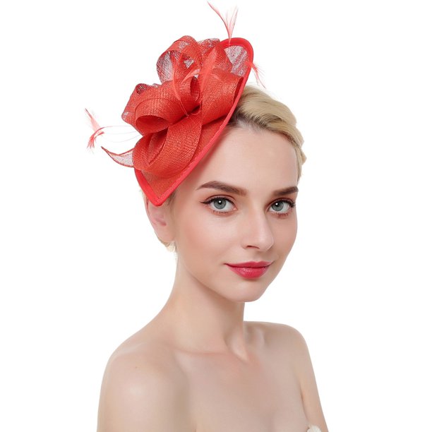 Pxiakgy headbands for women Women Fashion Mesh Ribbons Feathers