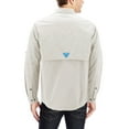 thumbnail image 2 of Men’s Long Sleeve Fishing Waterproof Quick Dry UPF 50+ Nylon Tuna Button Shirt (Ivory, 2XL), 2 of 4