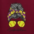 thumbnail image 2 of Messy Bun Softball Mom Life Game Day Vibes Sports Lover | Mother's Day Sports Unisex Hoodie Sweatshirt, Maroon, L, 2 of 5