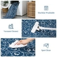 thumbnail image 3 of Garvee 2'x6' Runner Rugs for Laundry Room Modern Floral Kitchen Runner Rug Non-Slip Bedroom Soft Foldable Accent Rug, Blue, 3 of 6
