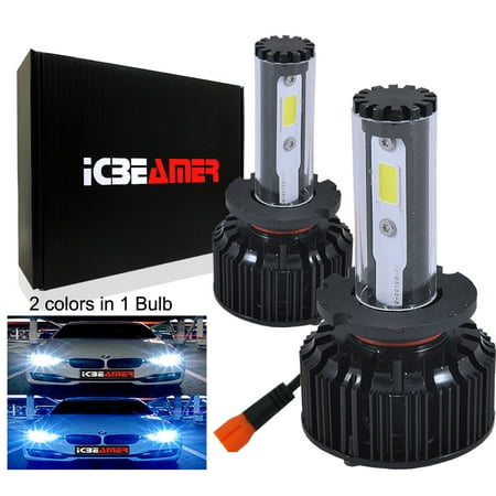ICBEAMER LED COB HeadLight Bulb Low Beam Can Replace OEM HID D1S D1C D1R Lamps [Color:6000K White + 30000K Dark