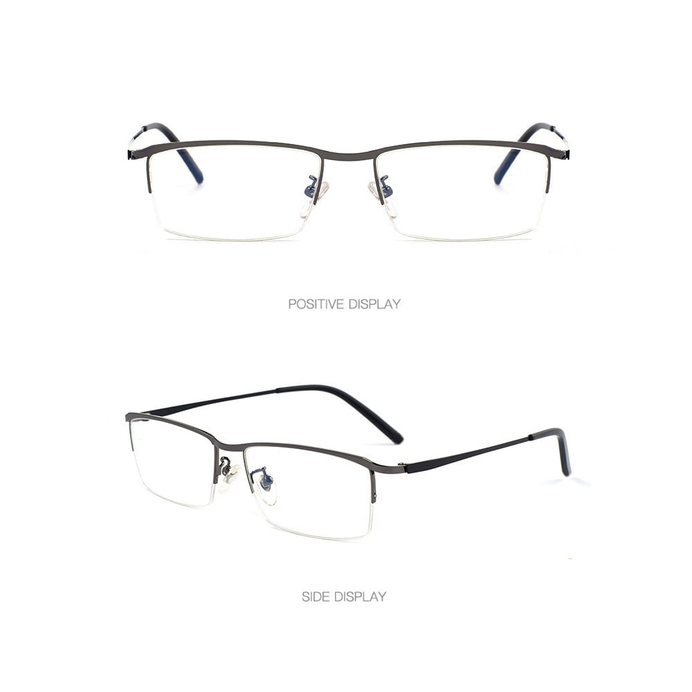 Half Rim Myopia Glasses for Business Unisex Metal Frame Grade Glasses With Grade 50 Gun