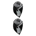 thumbnail image 3 of Guardoinrt Écharpes Écharpe Style Rétro Décontracté Enveloppe de Tête Chaude Coton Foulard Chat 175CM 2Set, 3 of 6