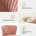 thumbnail image 6 of HULALA HOME Monica Upholstered Modern Tufted Accent Side Chair with Gold Legs by  PINK, 6 of 10