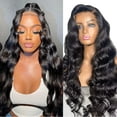 thumbnail image 3 of Body Wave HD Transparent Lace Front Wigs Human Hair for Black Women 180% Dentisy 26 Inch 13x4 Body Wave Frontal Wig Pre Plucked with Baby Hair Brazilian Glueless Virgin Hair Natural Color, 3 of 9