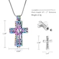 thumbnail image 2 of Forever in My Heart Corss Urn Necklace for Ashes, Stainless Steel Hollow Double Cross Cremation Urn Jewelry Memorial Necklace Pendant for Ashes for Women, 2 of 7